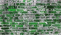 Old crack green brick wall surface