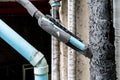 Old crack insulation foam wrapping PVC pipe Royalty Free Stock Photo