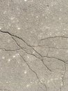 Old cracked asphalt on a sunny day