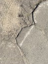 Old cracked asphalt on a sunny day