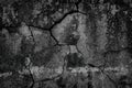 Old cracked black concrete wall - gloomy dark background Royalty Free Stock Photo