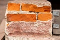 Old cracked brick wall background, pattern design element Royalty Free Stock Photo