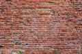 Old cracked brick wall of a building with cement joints on a bright sunny day. Wallpaper. Background Royalty Free Stock Photo