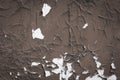 old cracked brown paint on a door with white gaps. texture, background. Royalty Free Stock Photo