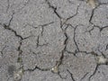 Old cracked grey asphalt surface. Cracked  asphalt texture for background. Royalty Free Stock Photo