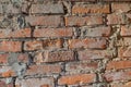 Old cracked red bricks wall texture Royalty Free Stock Photo