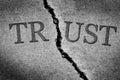 Broken Trust Illustrated with Cracked Concrete Royalty Free Stock Photo