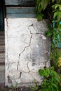 Old cracked square column