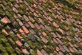 Old cracked tiled roof