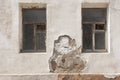 Old cracked wall with a windows Royalty Free Stock Photo