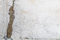 Old cracked white wall broken Royalty Free Stock Photo