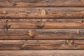 Old cracked wooden boards, brown planks. Surface of shabby weathered parquet. Woody grunge surface, rustic barn. Dirty grain timbe
