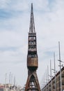 Old crane at Genoa harbour Royalty Free Stock Photo