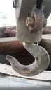 Crane hook safety latch without spring and bolt