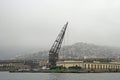 Old crane in port of Trieste Royalty Free Stock Photo