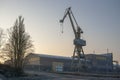 An old crane at a shipyard in Rostock