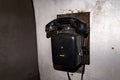 Old crank telephone II world war inside bunker