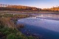 Old Crater in Manziana - carbon dioxide coming out of the earth through water and forming bubbles