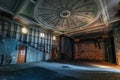 Old creepy abandoned ruined empty theater hall