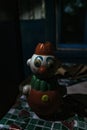 Old creepy roly-poly toy in abandoned house