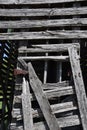 Old weathered door of an air drying corn crib Royalty Free Stock Photo