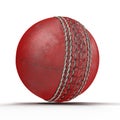 Old Cricket Ball on white. 3D illustration Royalty Free Stock Photo