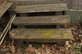 Old crooked wooden porch