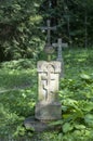 Old cross gravestone in Poland Royalty Free Stock Photo