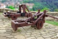 Old Crossbow and catapult in Tsarevets fortress, Bulgaria, Veli Royalty Free Stock Photo