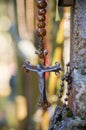 Old crucifix on the cemetery, Grabarka, Poland Royalty Free Stock Photo