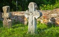Old crucifix gravestones