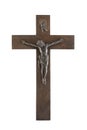 Old crucifix isolated on white background Royalty Free Stock Photo