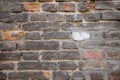 Old crumbling brick wall with cracks and chips Royalty Free Stock Photo