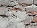 Old red brickwork walls, cement plaster. retro background for your photos and text Royalty Free Stock Photo