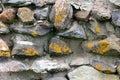 Old crumbling masonry wall with red bricks and stones.Old red brick wall, grunge background Royalty Free Stock Photo