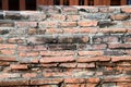 Old crumbling overgrown brick wall Royalty Free Stock Photo