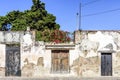 Old, crumbling, ruined wall, Antigua, Guatemala Royalty Free Stock Photo