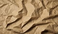 Old crumpled dark brown paper, paper vintage texture background Royalty Free Stock Photo