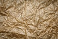 Old crumpled parchment texture. Beige paper sheet background, wrinkle, burnt. Royalty Free Stock Photo