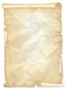 Old crumpled scroll of yellowed paper, postcards or diploma template Royalty Free Stock Photo