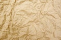 Old crumpled texture brown cardboard sheet of empty paper. Royalty Free Stock Photo