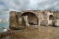 Old crusaders castle of 13th century into the sea in Saida, Lebanon Royalty Free Stock Photo