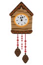An Old Cuckoo Clock is hanging on the Wall Vector Illustration Royalty Free Stock Photo