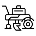 Old cultivator icon outline vector. Farm machine