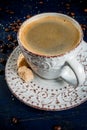 Old cup with fragrant coffee Royalty Free Stock Photo