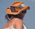 Old, Curled Cowboy Hat at Jazzfest Royalty Free Stock Photo