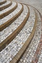 Old curved stone steps Royalty Free Stock Photo