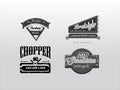 Old custom motorcycle Label collection Royalty Free Stock Photo