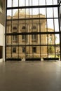 Old customs house at Rockhampton through a window.