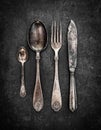 Old cutlery with a patina